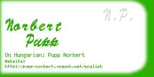 norbert pupp business card